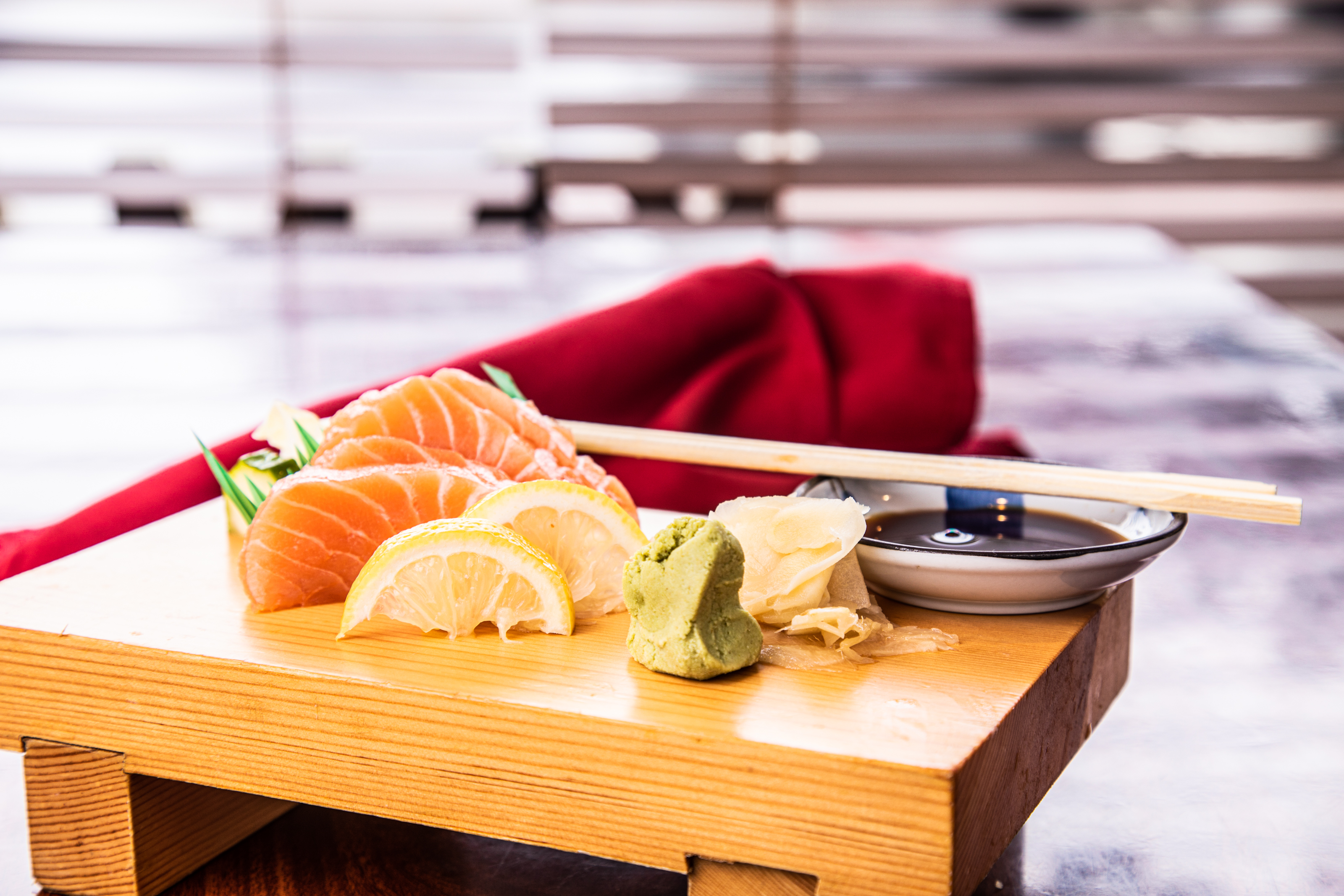 Order 43. Sake (salmon) Sashimi food online from Yama sushi restaurant store, Belmont on bringmethat.com
