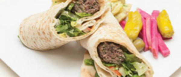 Order #16. Kafta Kebab Wrap food online from The Green Olive store, Gardena on bringmethat.com