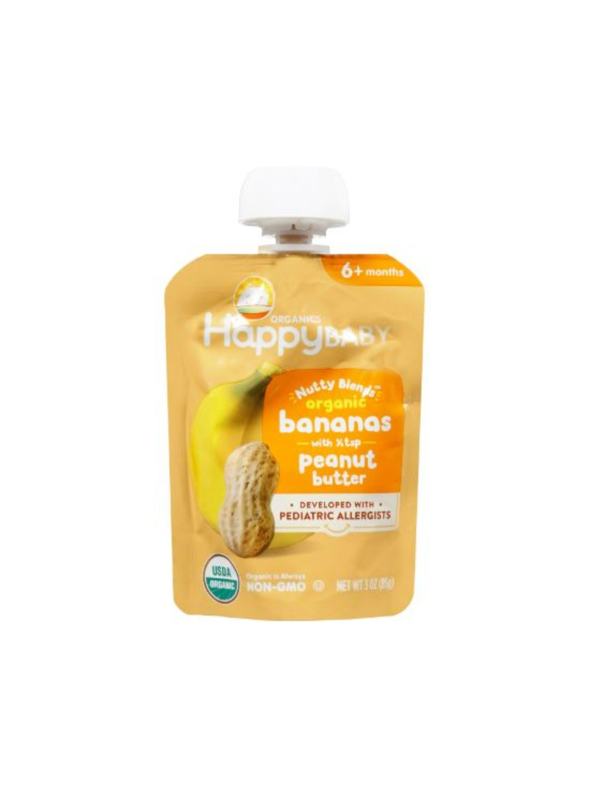 Order Happy Baby Banana Peanut Butter Organic Baby Food (3 oz) food online from Stock-Up Mart store, Minneapolis on bringmethat.com