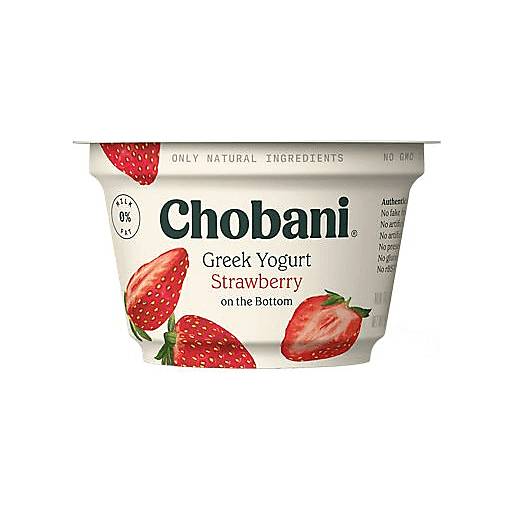 Order Chobani Non-Fat Greek Yogurt Fruit On The Bottom Strawberry (6 OZ) 40639 food online from Bevmo! store, Albany on bringmethat.com