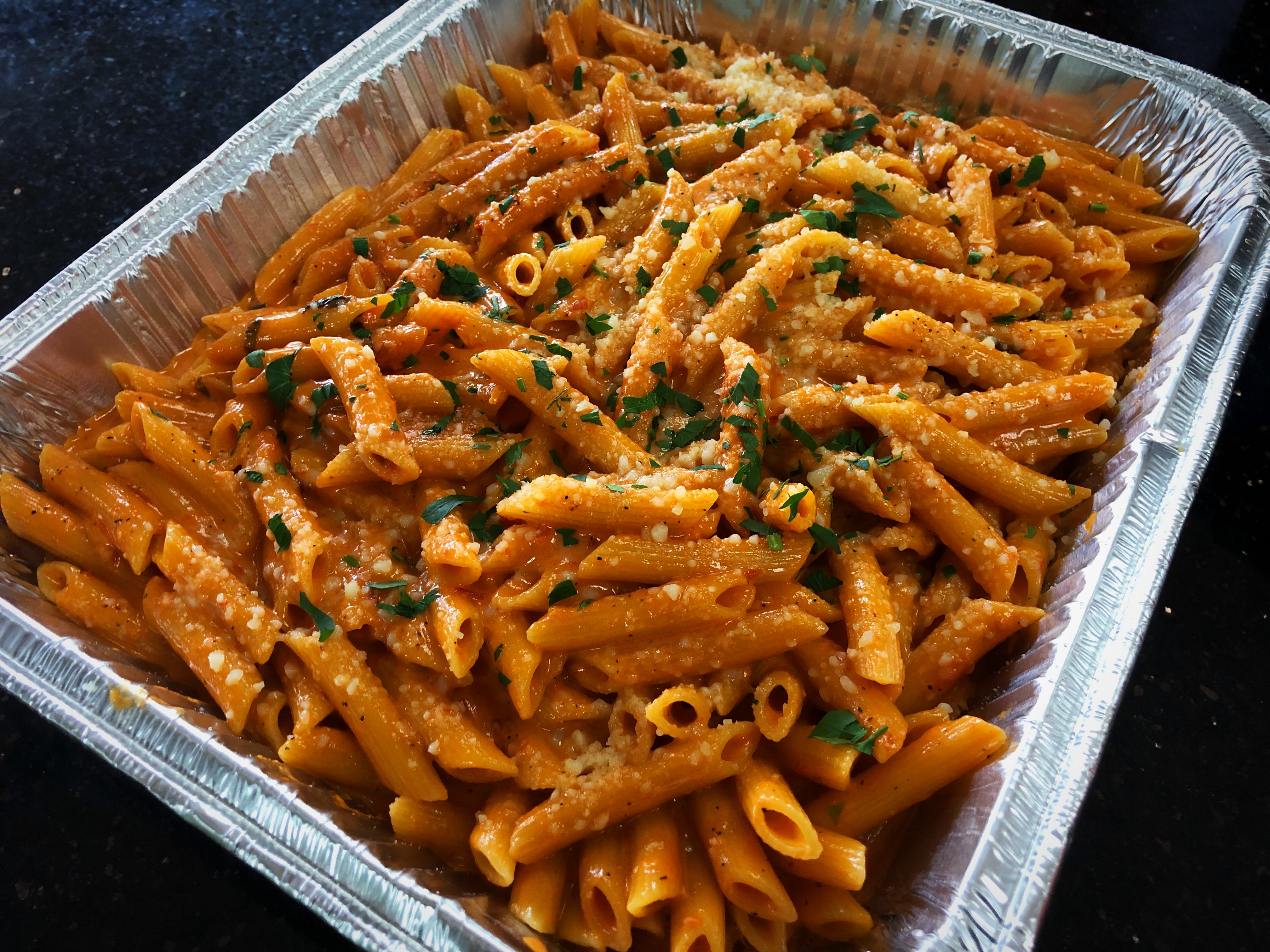 Order Penne Vodka Tray food online from Healthy Garden & Gourmet Pizza store, Moorestown on bringmethat.com