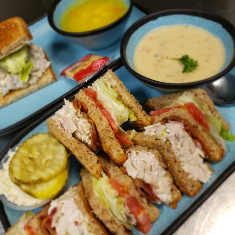 Order Chicken Salad And Crisp Bacon Club Deluxe food online from Larry Ii Restaurant store, Vineland on bringmethat.com