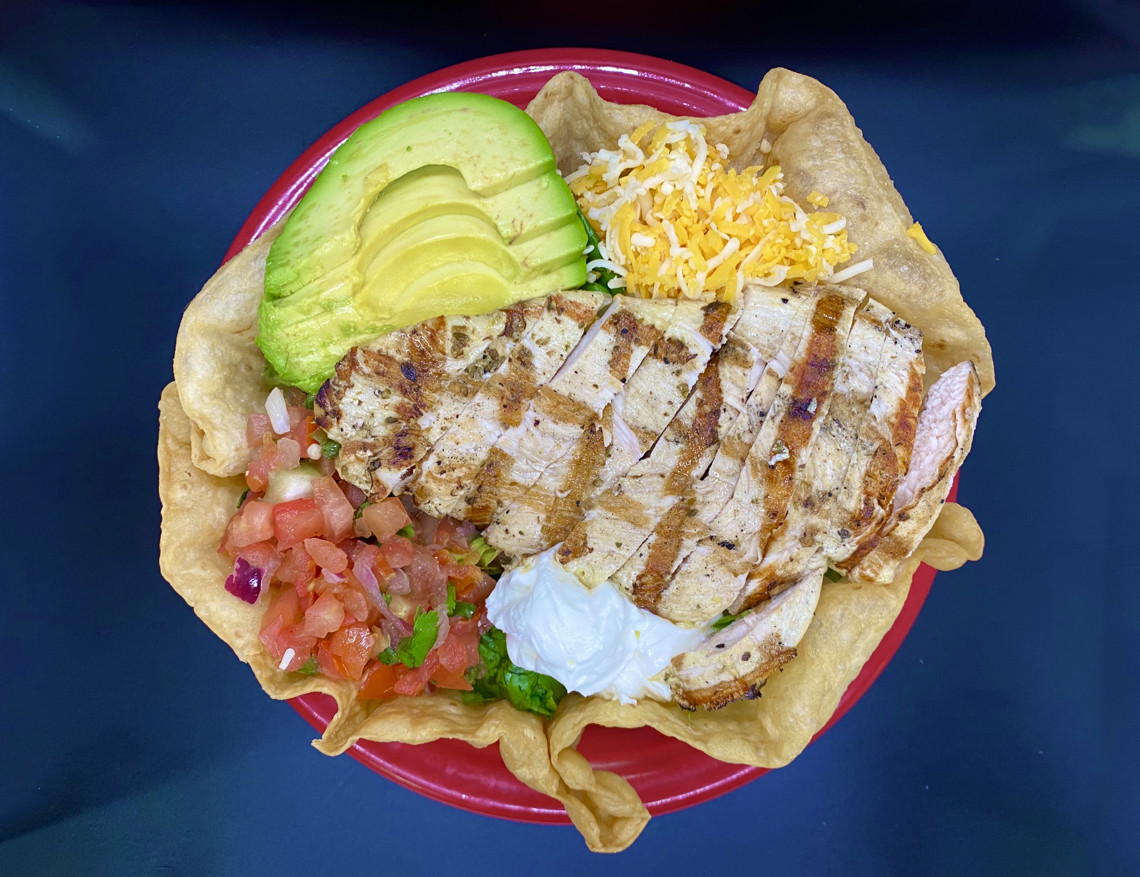 Order Chicken Tostada Salad food online from The Workz store, Lancaster on bringmethat.com