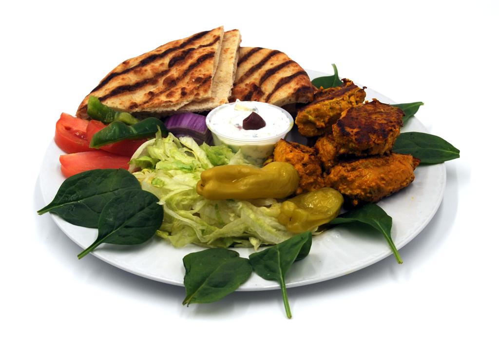 Order Chicken Kabob platter with Bread  food online from Pizza Movers & Calzones store, Washington on bringmethat.com