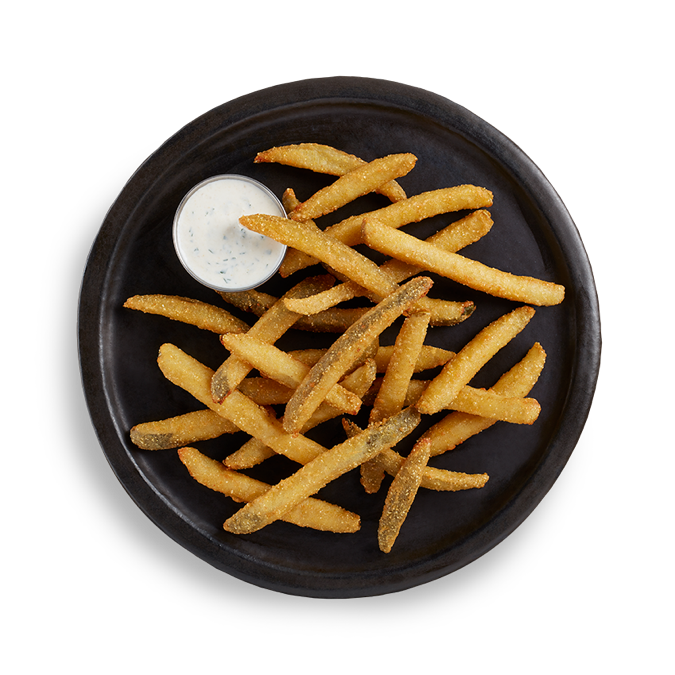 Order Small battered Spicy Pickle Fries food online from Broaster At New Omm Market store, Sacramento on bringmethat.com