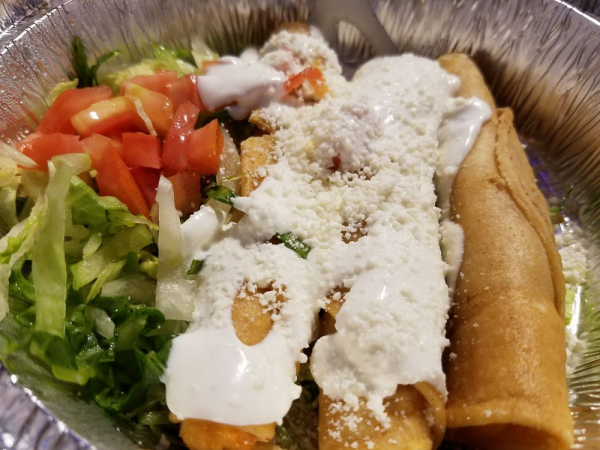Order 3 Flautas rice/beans food online from Picante Picante store, Bronx on bringmethat.com