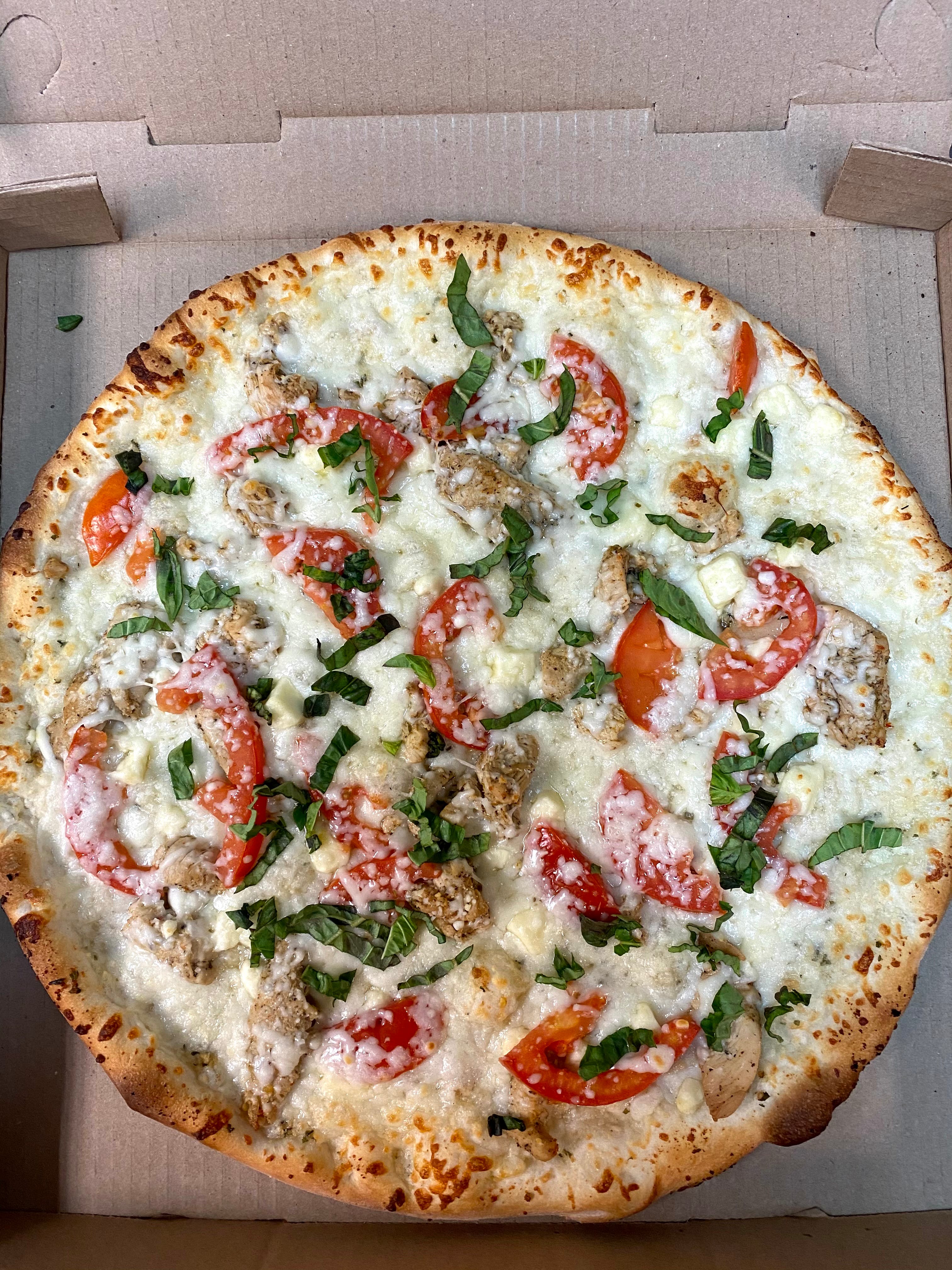 Order Chicken Rustica Pizza - 14'' (Serves 2-3) food online from Zio's Pizza & Wings store, Mesa on bringmethat.com