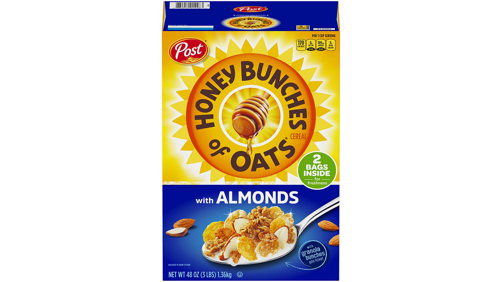Order Post Honey Bunches of Oats with Almonds, 48 oz. food online from Lula Convenience Store store, Evesham on bringmethat.com