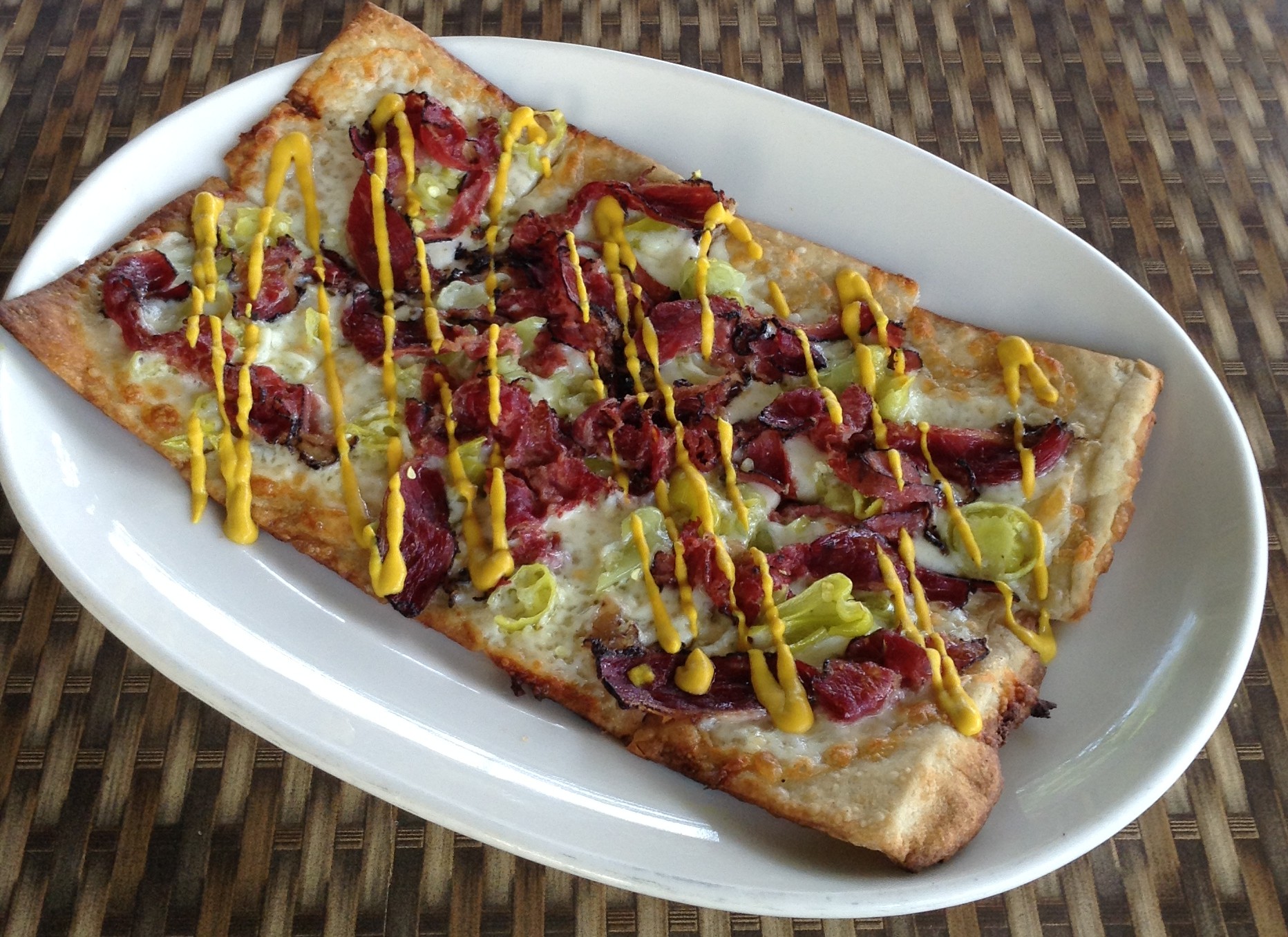Order New York Style Pastrami Flatbread food online from High Park Tap House store, Mission Viejo on bringmethat.com