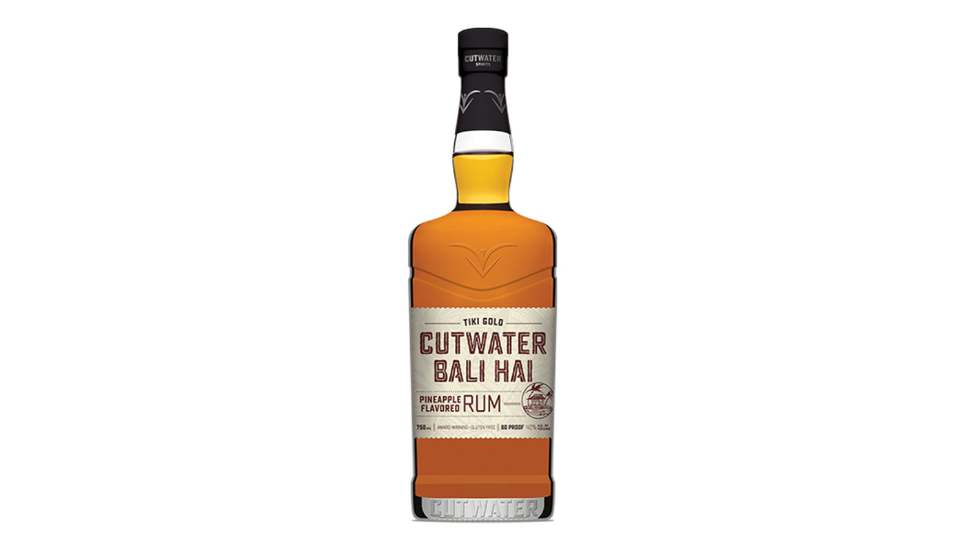 Order Cutwater Bali Hai Tiki Gold Rum 750ml Bottle food online from Spikes Bottle Shop store, Chico on bringmethat.com