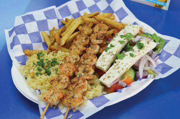 Order Shrimp Souvlaki Platter food online from Opa! Opa! store, Wilmington on bringmethat.com