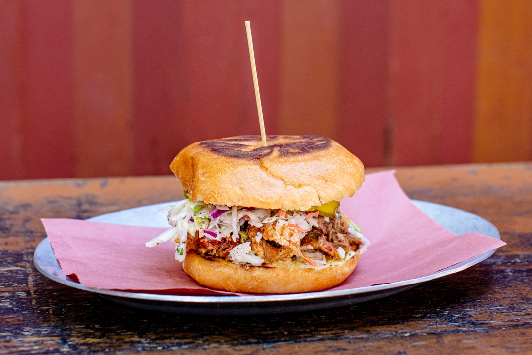 Order Pulled Pork Sandwich food online from 4505 Burgers & BBQ store, San Francisco on bringmethat.com