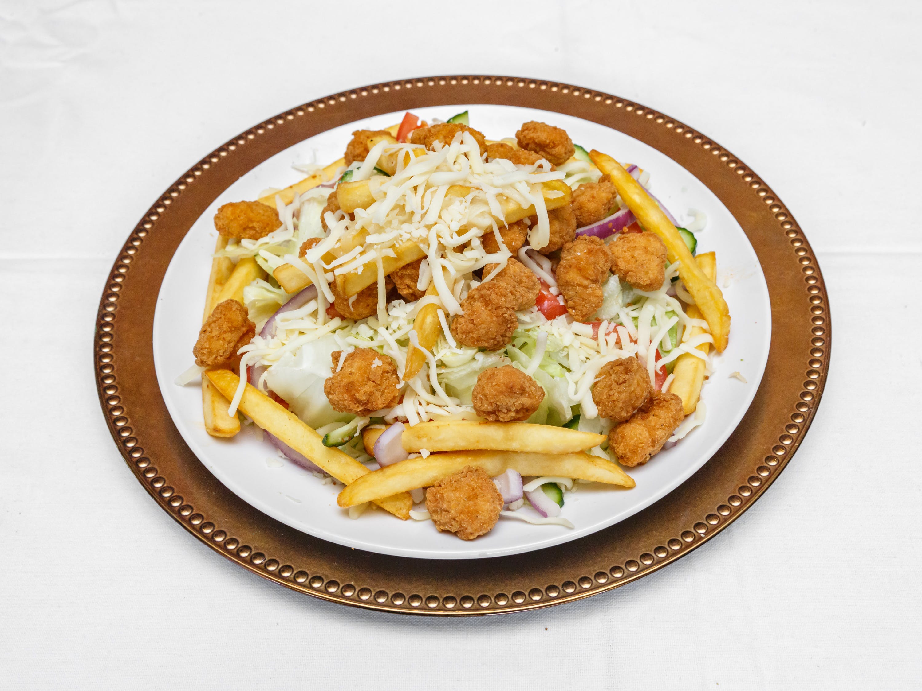 Order Popcorn Chicken Salad - Salad food online from Pizza Pronto store, Pittsburgh on bringmethat.com