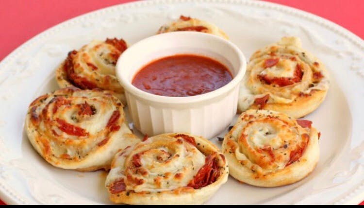 Order Hometown Rolls with Marinara - 6 Pieces food online from Hometown Pizza Cafe store, Water Valley on bringmethat.com