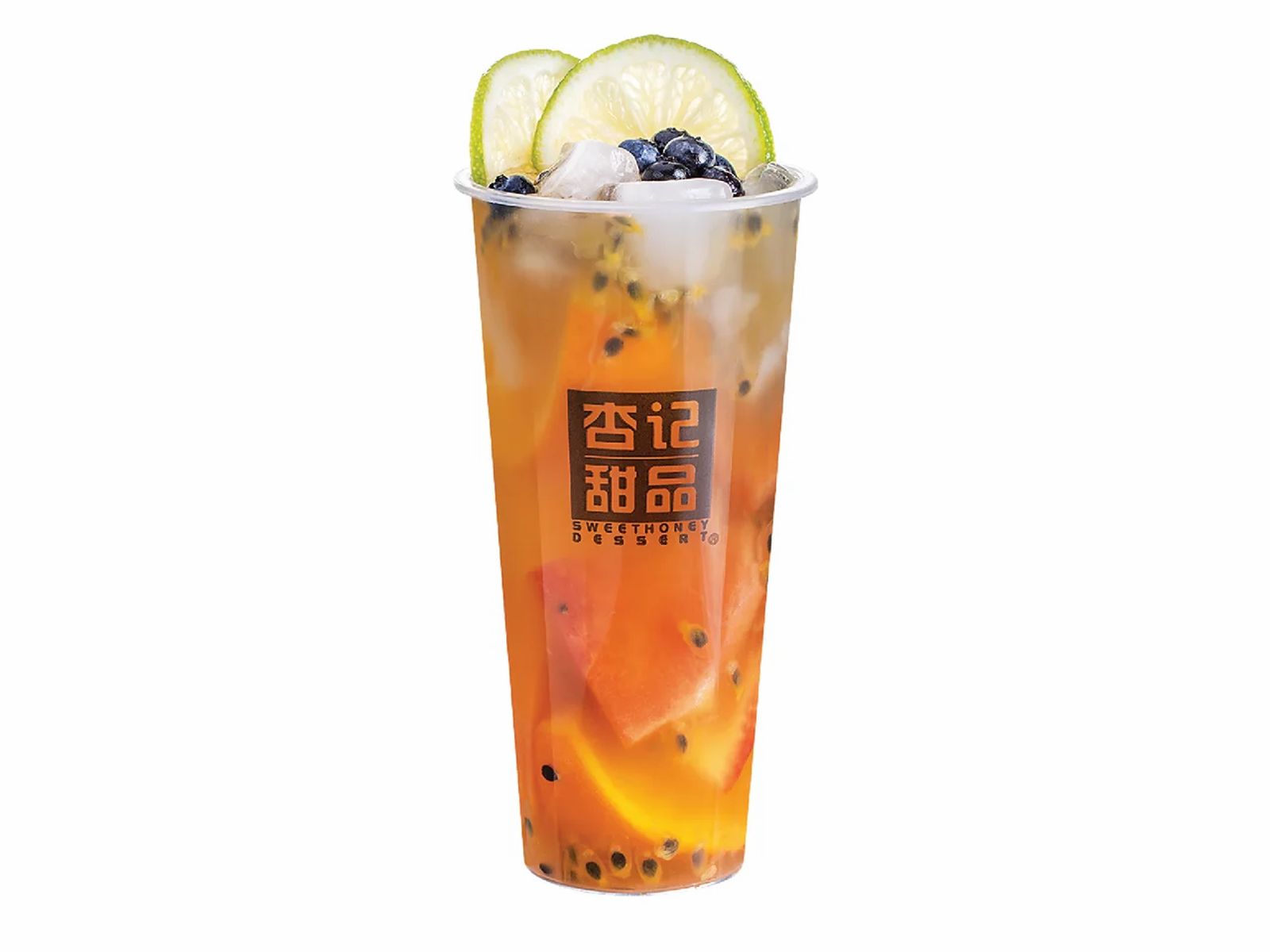 Order A23. Fresh Super Mix Fruits Green Tea - 超級水果四季春 food online from Sweethoney Dessert store, Artesia on bringmethat.com