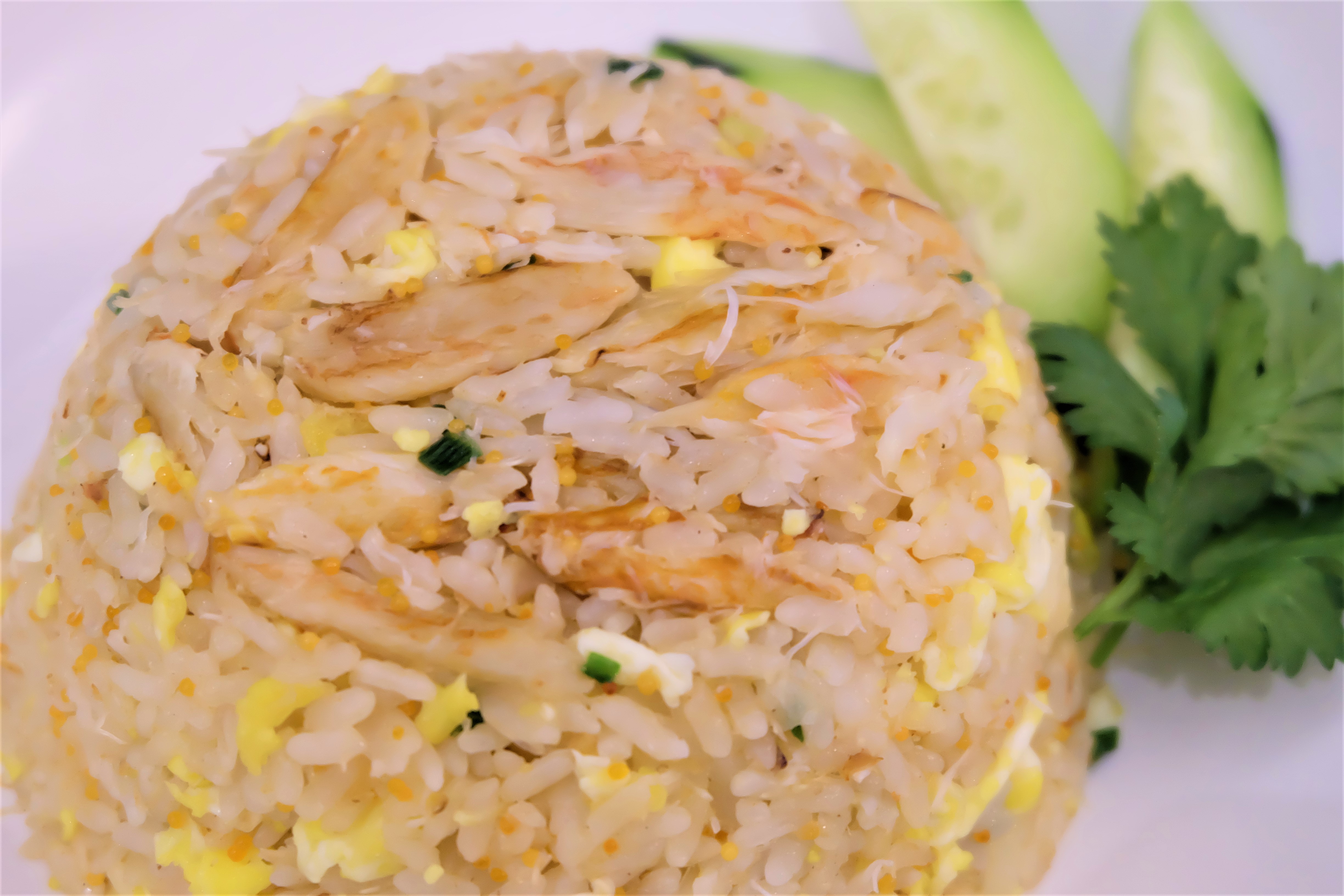 Order Crab Fried Rice with Ebiko  food online from Gotji's Kitchen store, Buda on bringmethat.com