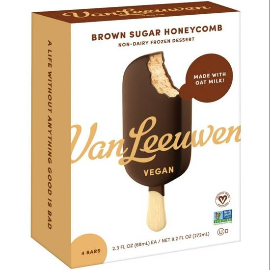 Order Van Leeuwen Vegan Brown Sugar Honeycomb Ice Cream Bar (4 bars) food online from Van Leeuwen store, Marietta on bringmethat.com