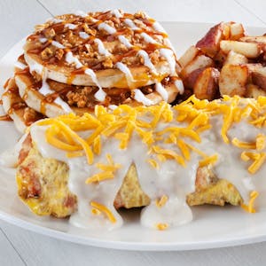 Order Biscuit & Gravy Omelette food online from Jimmy's Egg store, Amarillo on bringmethat.com