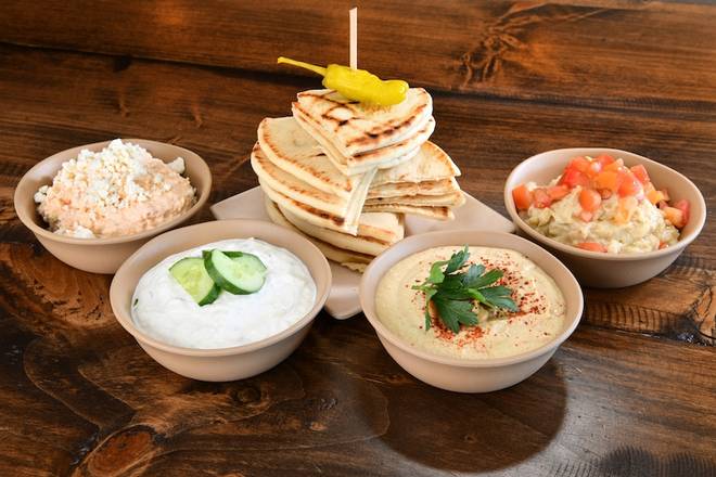 Order Four Dip Combo food online from The Great Greek Mediterranean Grill store, Charleston on bringmethat.com