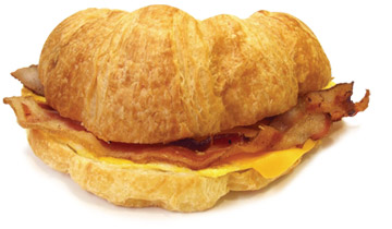 Order Bacon, Egg and Cheese Croissant food online from Malenee Donuts store, La Porte on bringmethat.com