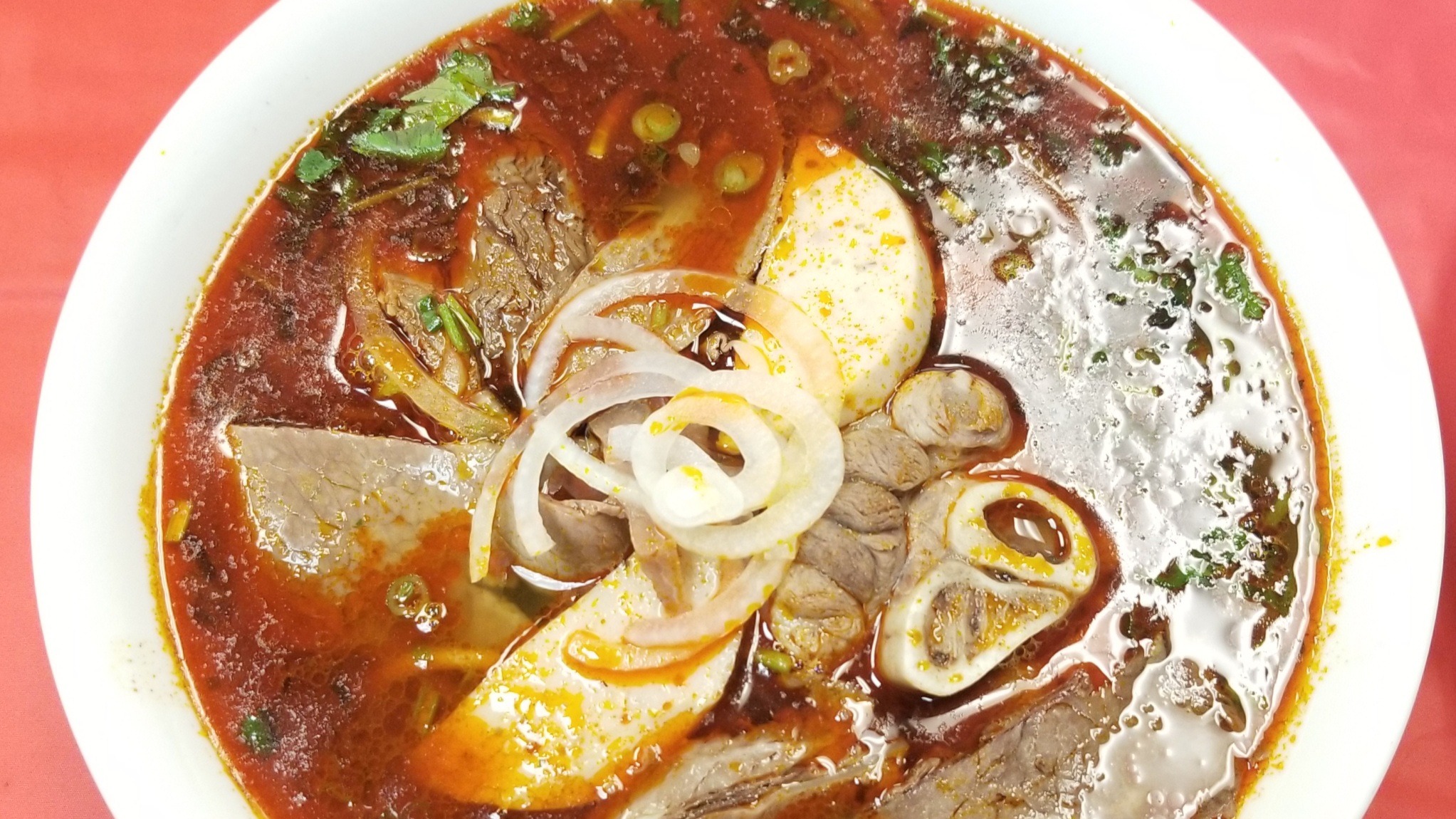 Order 95. Bún Bò Huế (Special Spicy Beef Noodle Soup) food online from Pho Golden Xpress store, Woodbridge on bringmethat.com