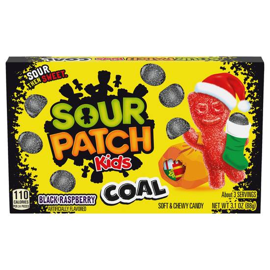 Order Sour Patch Coal Black Raspberry Soft & Chewy Holiday Candy - 3.1 oz food online from Rite Aid store, OAKMONT on bringmethat.com