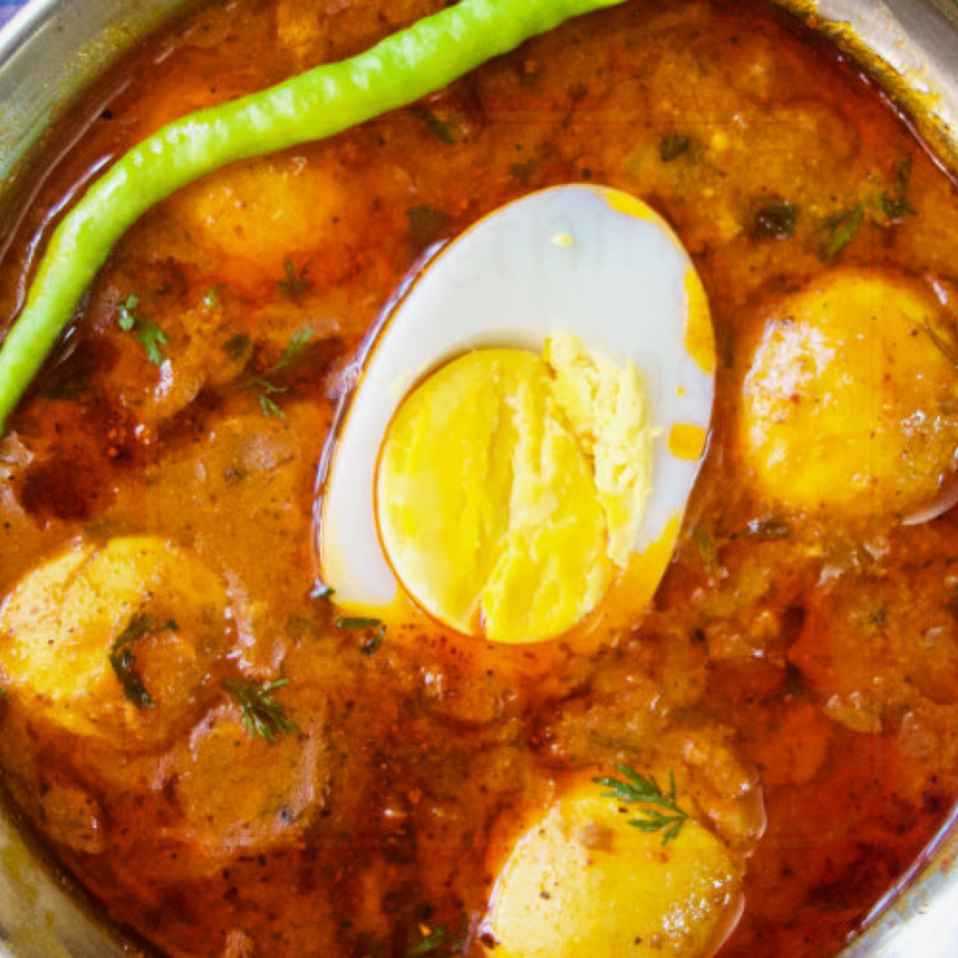 Order Egg Curry food online from MasalaCraft Indian Cuisine store, Santa Ana on bringmethat.com