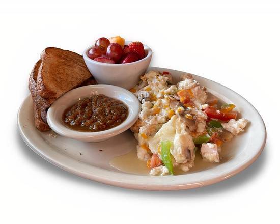 Order Texas Trainer's Scramble food online from Norma's Cafe store, Frisco on bringmethat.com