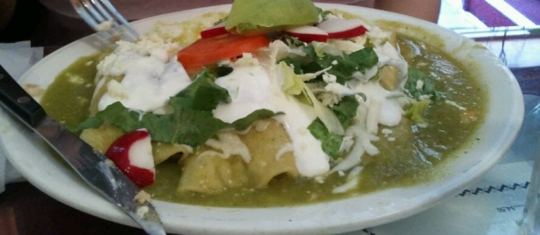 Order 33. Enchiladas Suizas food online from El Rey Restaurant store, Astoria on bringmethat.com