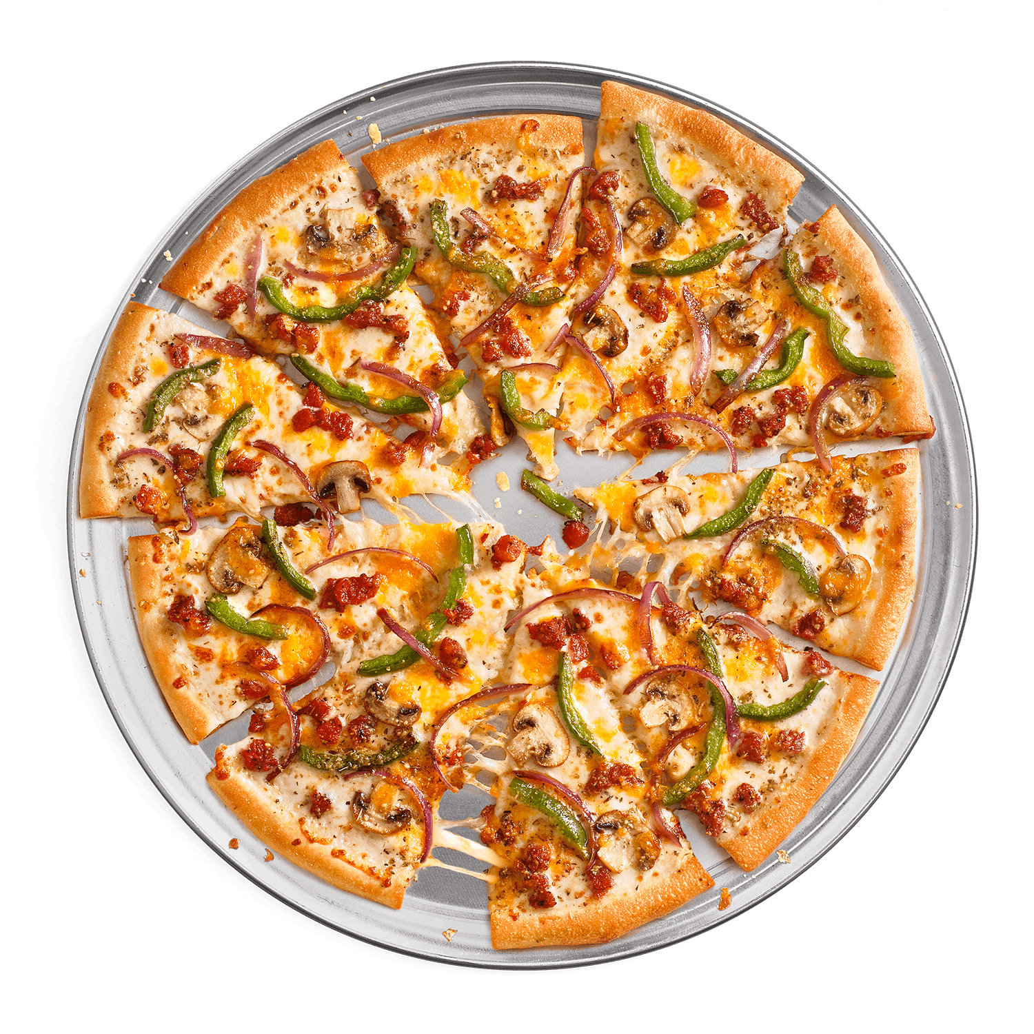 Order Zesty Veggie Pizza - Medium (10 Slices) food online from Cicis store, Decatur on bringmethat.com
