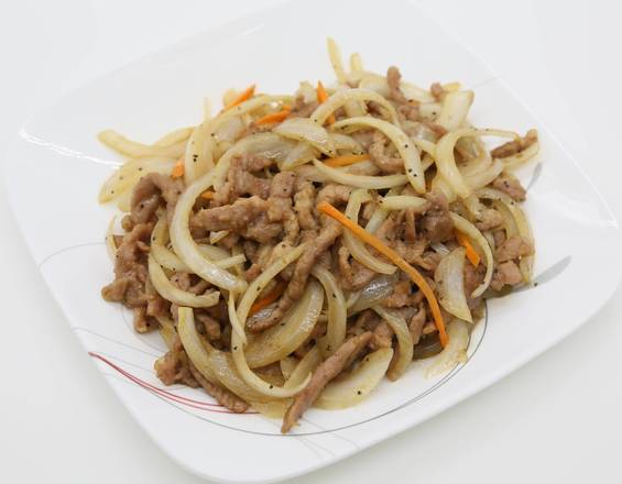 Order Black Pepper Pork 黑椒豬肉 food online from Uncle Chen's Chinese Restaurant store, State College on bringmethat.com