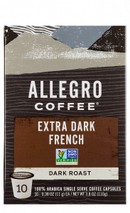 Order Extra Dark French Roast Capsules food online from Allegro Coffee Company store, Oklahoma City on bringmethat.com