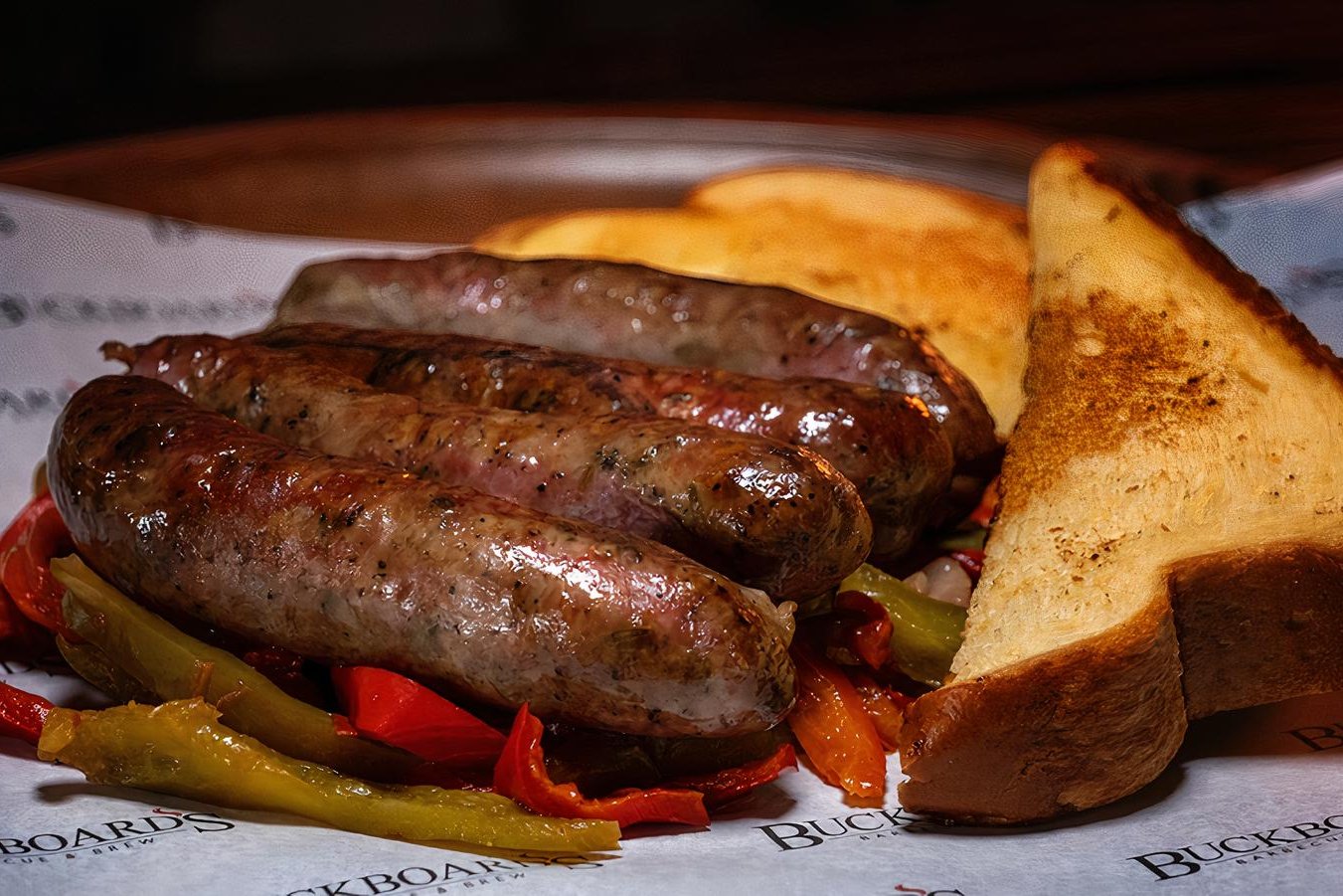 Order Sausage Platter food online from Buckboard's BBQ & Brew store, El Cajon on bringmethat.com