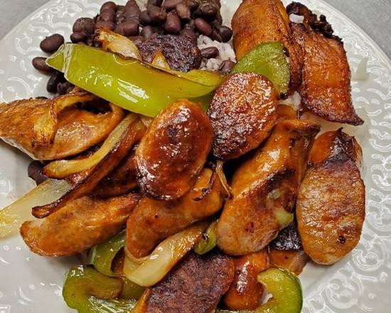 Order Grilled Sausage w/Peppers & Onions (D) food online from Cuban Eddie's store, Dumont on bringmethat.com
