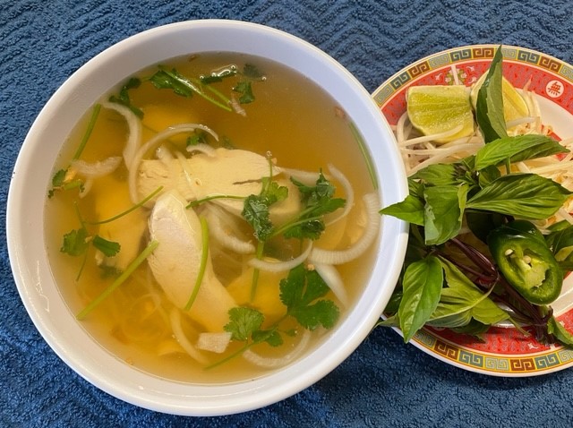 Order 18. Chicken Noodle Soup food online from Bayon Restaurant store, Stockton on bringmethat.com