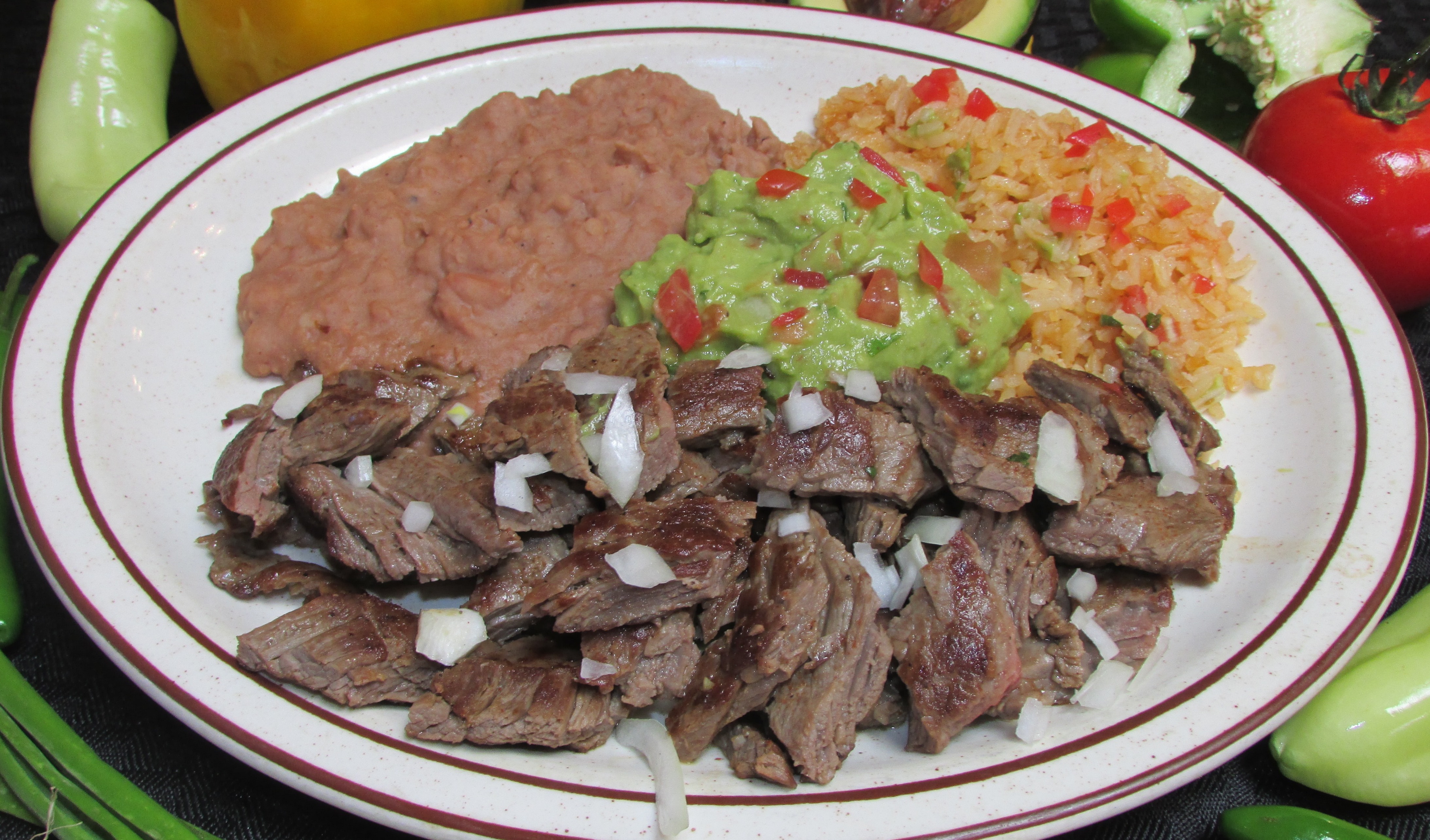 Order Carne Asada food online from Tortillas Restaurant store, Cathedral City on bringmethat.com