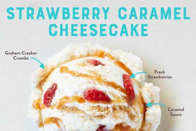 Order STRAWBERRY CARAMEL CHEESECAKE food online from Marble Slab Creamery store, Metairie on bringmethat.com