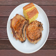 Order Blackened Pork Chops food online from Y'all's Down-Home Southern Cafe store, Round Rock on bringmethat.com