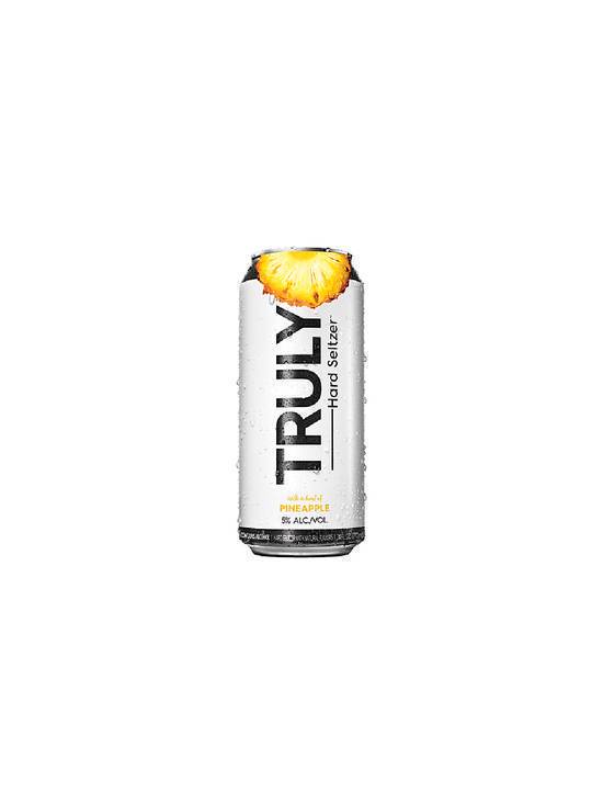 Order Truly Hard Seltzer Pineapple 24 OZ Can  (5 % ABV) food online from Chevron Extramile store, Morgan Hill on bringmethat.com