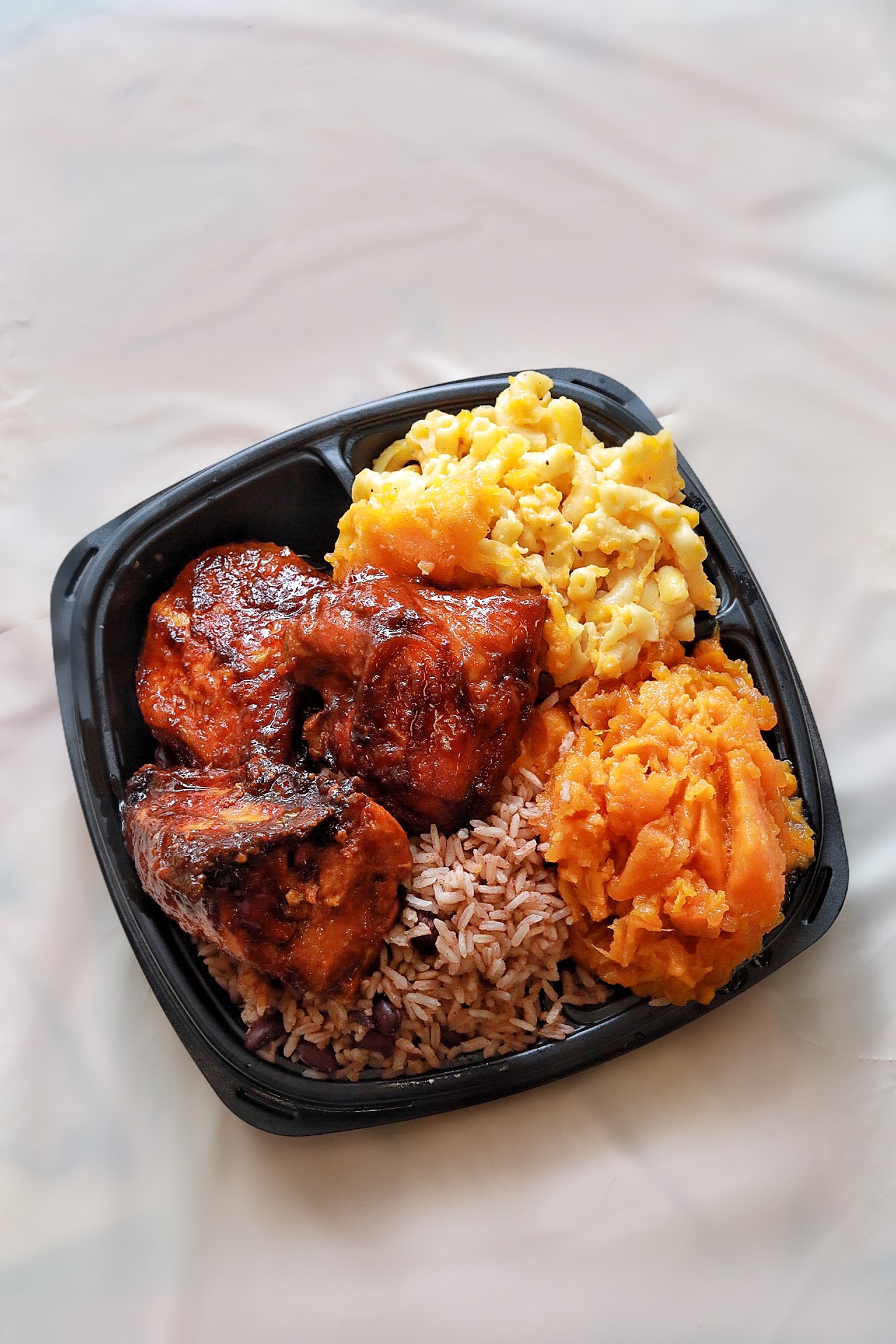 Order Large BBQ Chicken Dinner Combo Plate food online from Flava Kitchen And Catering store, Mt Vernon on bringmethat.com