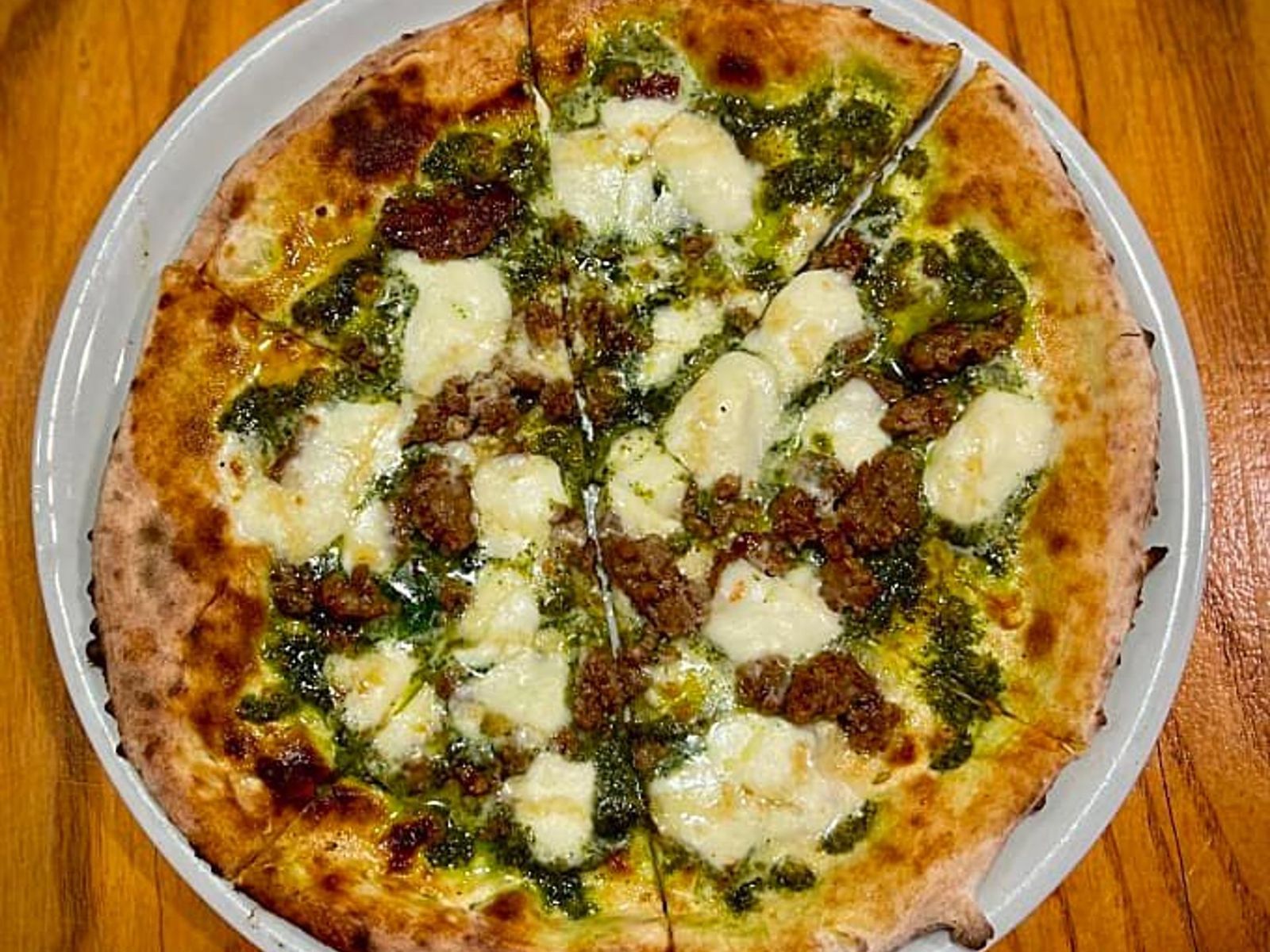 Order 16" Pass the Pesto, Honey (16) food online from Bricks Wood Fired Pizza store, Lombard on bringmethat.com