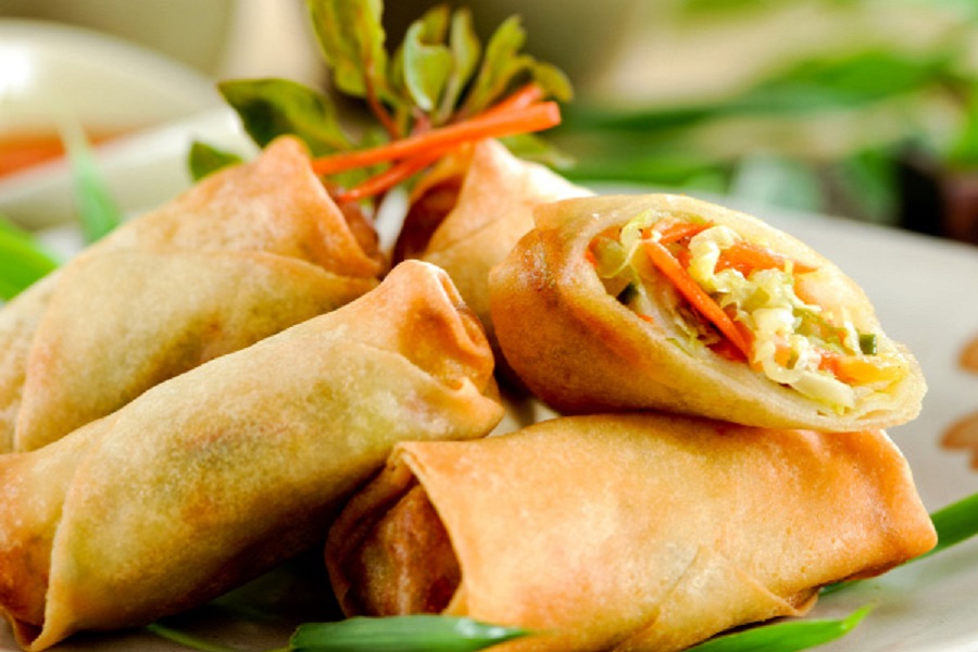 Order Crispy Vegetable Spring Roll food online from Tintin Cafe store, Charlotte on bringmethat.com