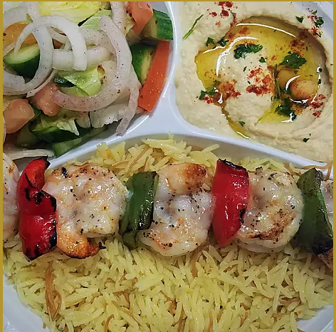 Order Grilled Jumbo Shrimp Plate food online from Zaytoon Kabob store, Garden Grove on bringmethat.com
