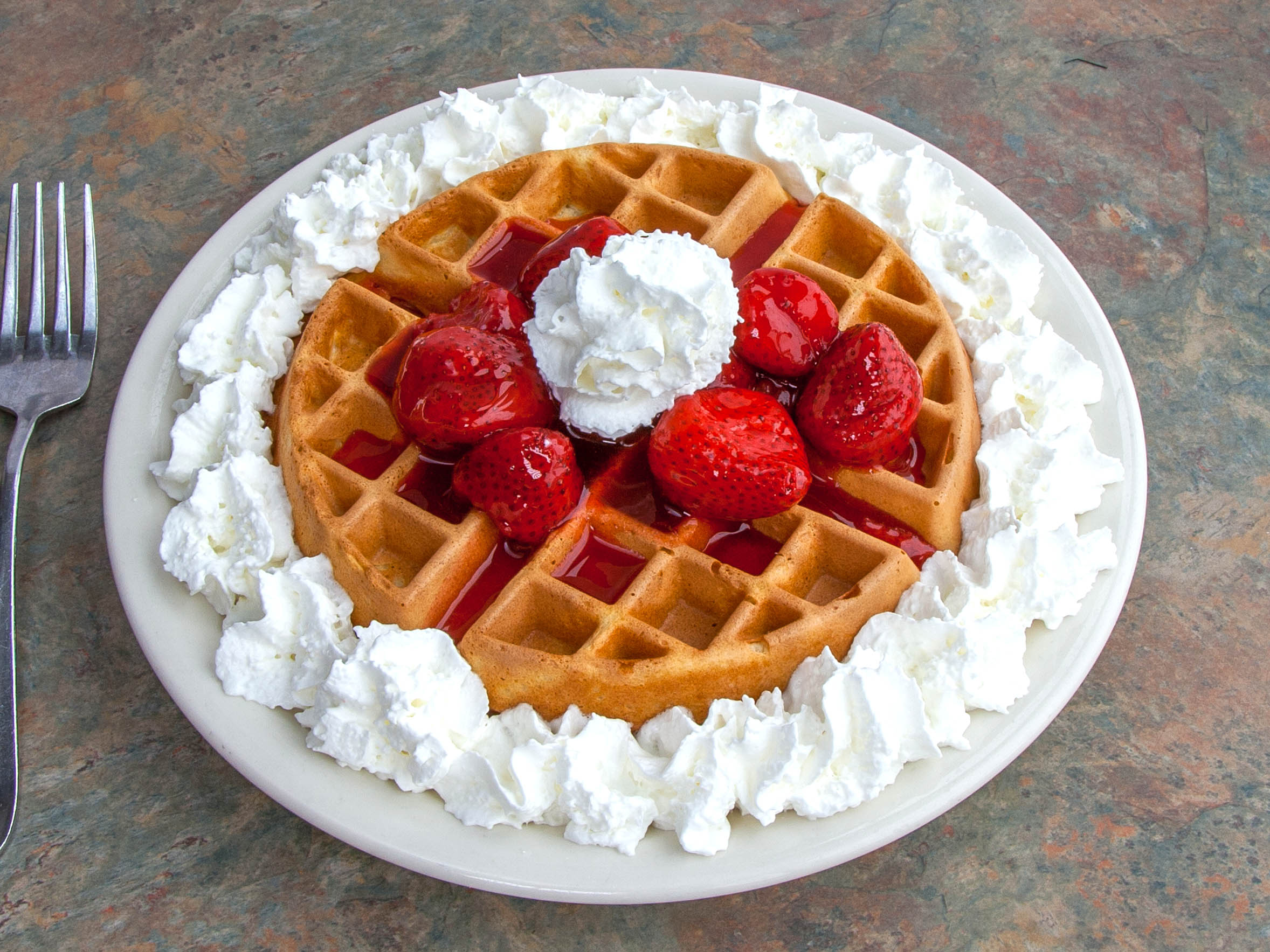 Order Our Belgium Waffle Breakfast food online from Christy's Restaurant Pancake House store, Wood Dale on bringmethat.com