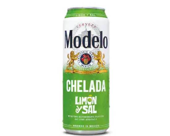 Order Modelo Chelada Limon y Sal, 24oz can beer (3.5% ABV) food online from Tenderloin Liquor store, San Francisco on bringmethat.com