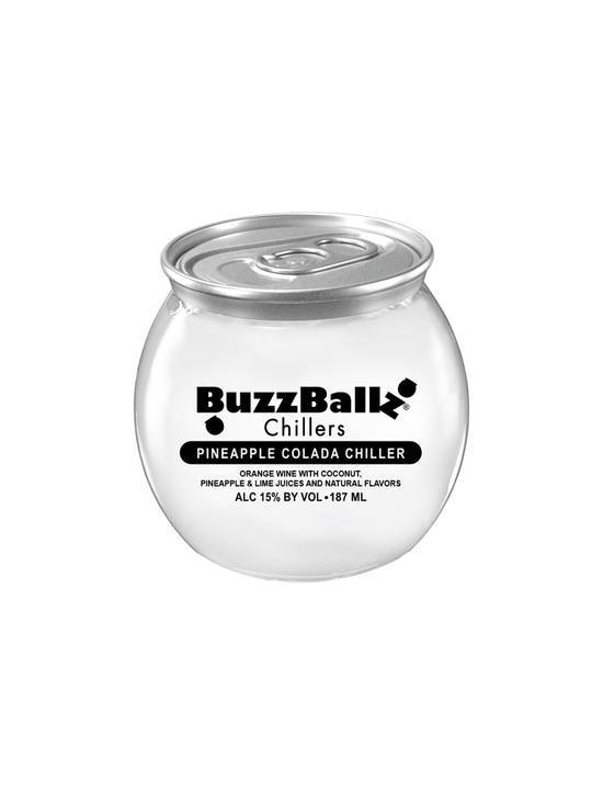 Order BuzzBallz Pineapple Colada Chiller 187ML (15% ABV) food online from Chevron Extramile store, Gilroy on bringmethat.com