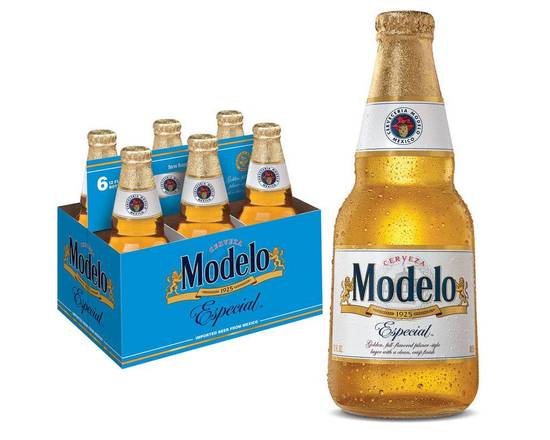 Order Modelo Especial, 6pk-12oz can beer (4.4% ABV) food online from Pit Stop Liquor Mart store, El Monte on bringmethat.com