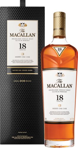 Order Macallan Scotch 18 Year Sherry Oak 750ml food online from Bws Beverage 2 store, Chicago on bringmethat.com