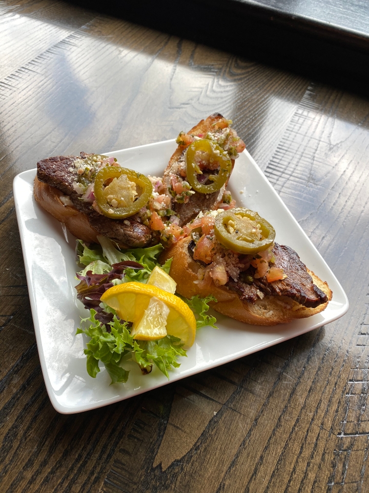 Order Steak Crostini* food online from Mother North Grille store, Timonium on bringmethat.com