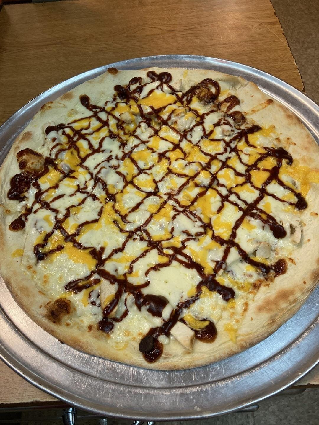 Order Bacon Cheddar Burger Pizza - Small 12" food online from Romas Pizza store, Red Lion on bringmethat.com